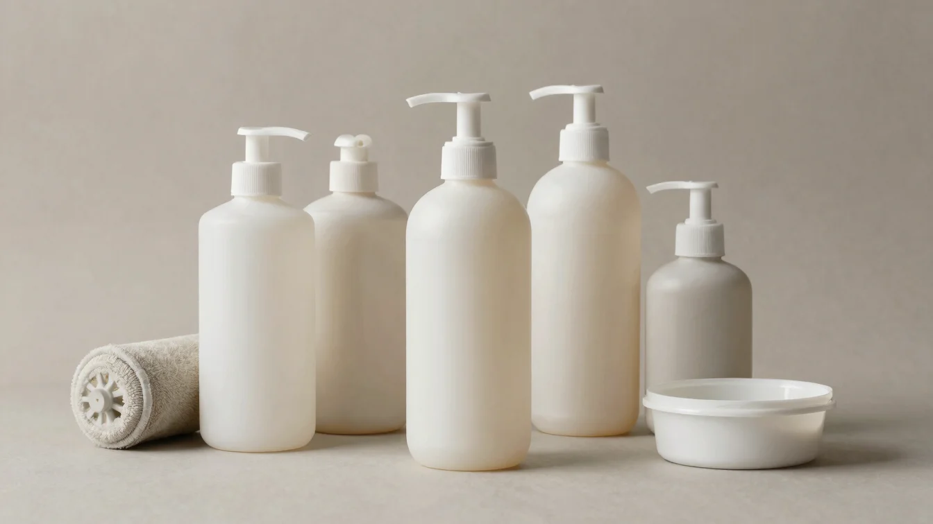 Close product detail of polishing preparation bottles and cleanin